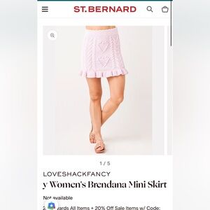 Love shack fancy Brendana mini skirt pink medium